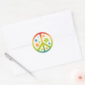 Sticker Rond Conception florale de paix (Enveloppe)