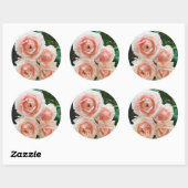 Sticker Rond Conception florale rose (Feuille)
