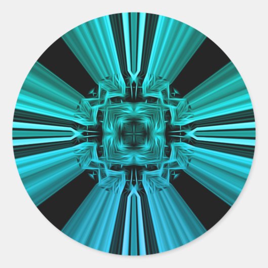 Sticker Rond Conception fractale de plasma électrique futuriste (Devant)
