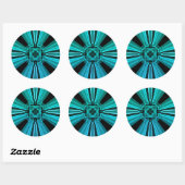 Sticker Rond Conception fractale de plasma électrique futuriste (Feuille)