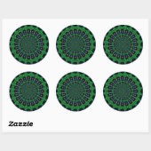 Sticker Rond Conception fractale de plasma électrique futuriste (Feuille)
