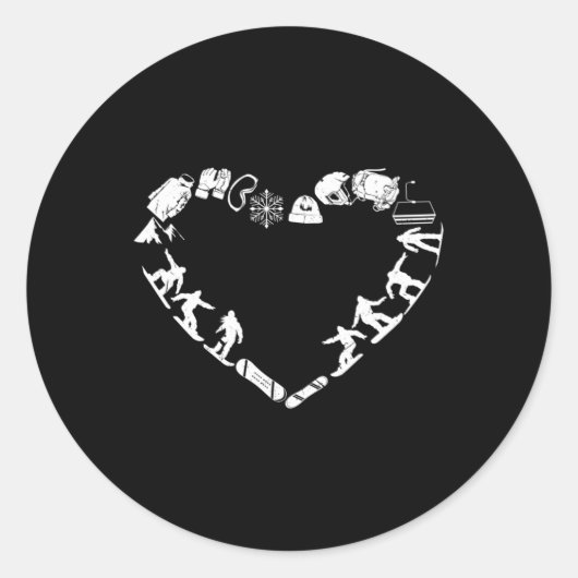 Sticker Rond Conception freeride Snowboarder. Ski Snowboard Sno (Devant)