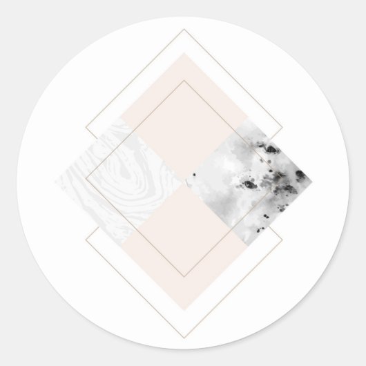 Sticker Rond Conception géométrique du marbre (Devant)