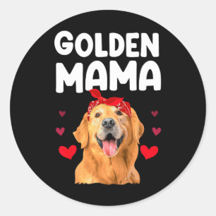 Sticker Rond Conception Golden Retriever pour maman femmes Gold