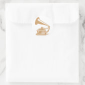 Sticker Rond conception gramophone personnalisable (Sac)