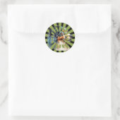 Sticker Rond Conception graphique de coup de soleil Border Coll (Sac)