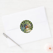 Sticker Rond Conception graphique de coup de soleil Border Coll (Enveloppe)
