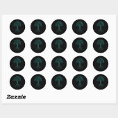 Sticker Rond Conception Graphique de Programmation de Codage Bi (Feuille)