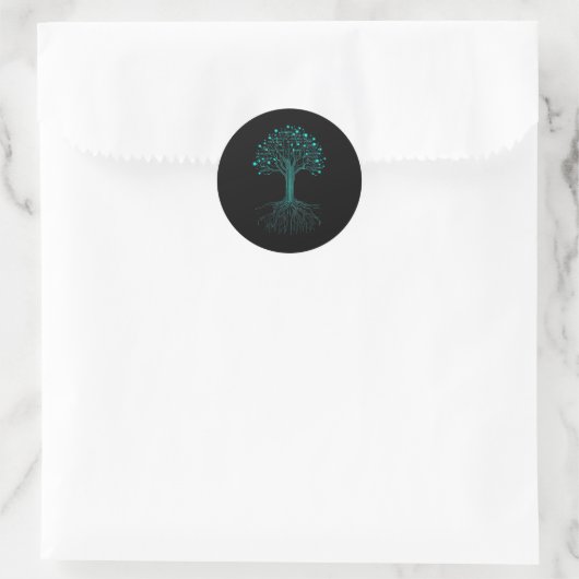 Sticker Rond Conception Graphique de Programmation de Codage Bi (Sac)