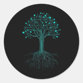 Sticker Rond Conception Graphique de Programmation de Codage Bi (Devant)