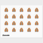 Sticker Rond Conception graphique de style Kawaii dans des tein (Feuille)