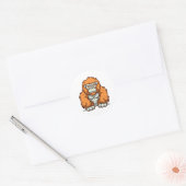 Sticker Rond Conception graphique de style Kawaii dans des tein (Enveloppe)