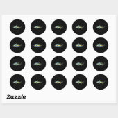 Sticker Rond Conception Graphique De Thon Albacore Amateur De P (Feuille)