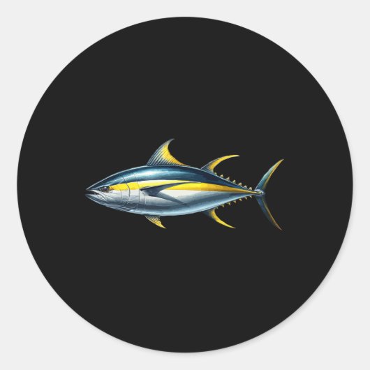 Sticker Rond Conception Graphique De Thon Albacore Amateur De P (Devant)