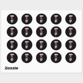 Sticker Rond Conception graphique d'humour d'Halloween crâne de (Feuille)