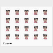 Sticker Rond Conception Graphique Maman Ours Mignonne (Feuille)