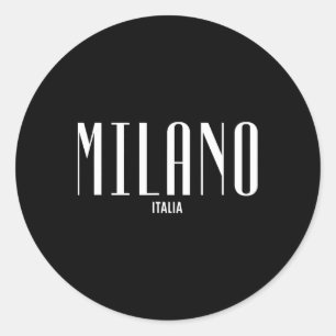 Sticker Rond Conception Graphique Mode Milan Italie Clic S