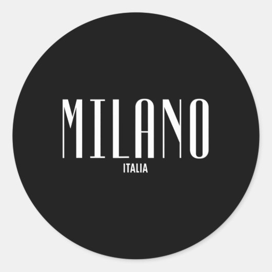 Sticker Rond Conception Graphique Mode Milan Italie Clic S (Devant)