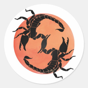 Sticker Rond Conception graphique Tribale Scorpion