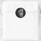 Sticker Rond Conception Graphique Verticale de Cycologiste de V (Sac)