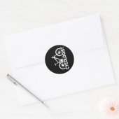 Sticker Rond Conception Graphique Verticale de Cycologiste de V (Enveloppe)