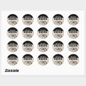 Sticker Rond Conception grunge de salsa de tomate maison modern (Feuille)
