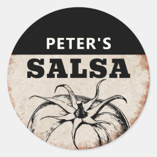 Sticker Rond Conception grunge de salsa de tomate maison modern