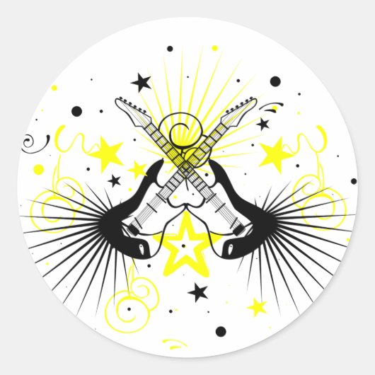 Sticker Rond Conception guitare (Devant)