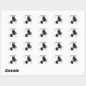 Sticker Rond Conception historique de Boston Terrier (Feuille)