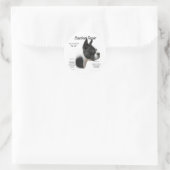 Sticker Rond Conception historique de Boston Terrier (Sac)