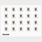 Sticker Rond Conception historique de Cairn Terrier (Feuille)