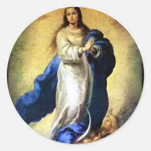 Sticker Rond Conception impeccable de Vierge Marie - Murillo