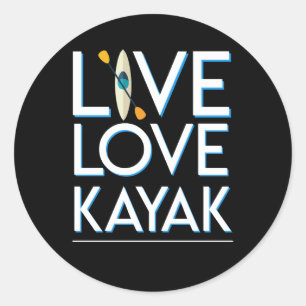 Sticker Rond Conception impressionnante Kayaking de kayak