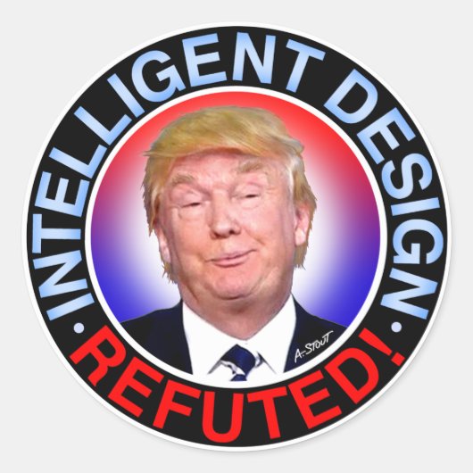 STICKER ROND CONCEPTION INTELLIGENTE RÉFUTÉE (Devant)