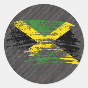 Sticker Rond Conception jamaïcaine fraîche de drapeau