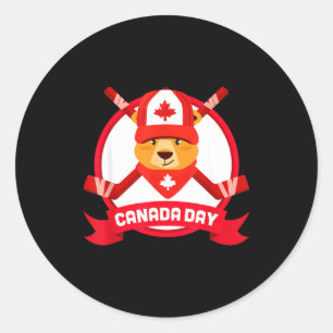 Sticker Rond Conception joyeuse de la Fête du Canada Drôle de m