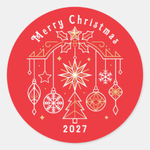 Sticker Rond Conception Joyeux Noël 2027