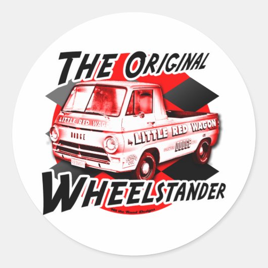 Sticker Rond conception Little Red Wagon (Devant)