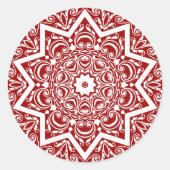 Sticker Rond Conception Mandala Abstraite (Devant)