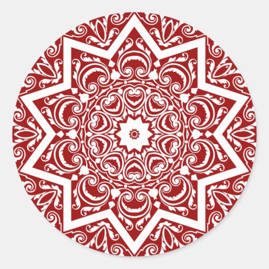 Sticker Rond Conception Mandala Abstraite (Devant)