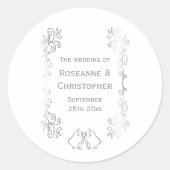 Sticker Rond Conception Mariage de défilement Silver Bells (Devant)