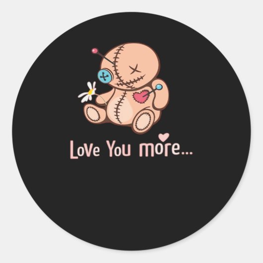 Sticker Rond Conception minimale de Je t'aime plus (Devant)