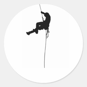 Sticker Rond Conception minimaliste de silhouette d'escalade de