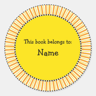 Sticker Rond Conception moderne de la bibliothèque