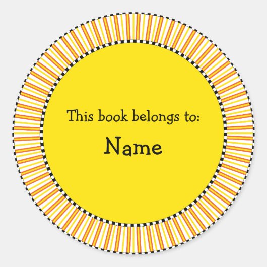 Sticker Rond Conception moderne de la bibliothèque (Devant)