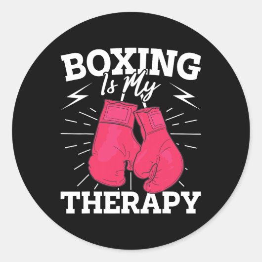 Sticker Rond Conception Motivationnelle De Boxe Pour Les Combat (Devant)
