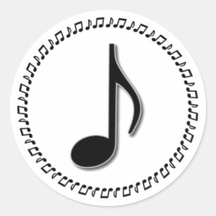Sticker Rond Conception musicale à huit notes