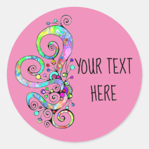 Sticker Rond Conception peinte à la main de cœur en spirale 1