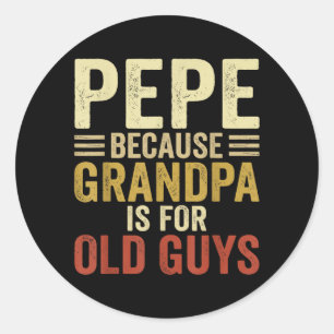 Sticker Rond Conception Pepe pour grand-père de petits-enfants 