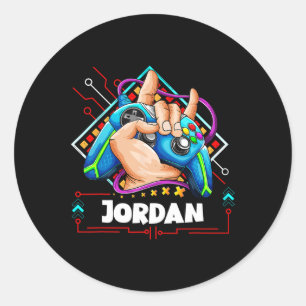 Sticker Rond Conception Personnalisée De Jeux Vidéo - Garçons N